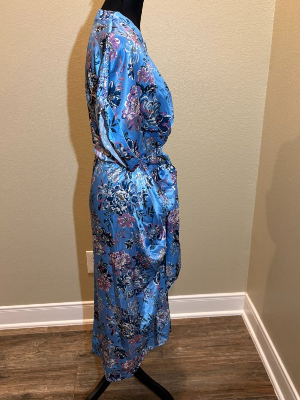 NWT Steve Madden Azure Blue Floral Belted Dress - Picture 7 of 14